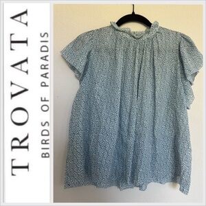 Trovata Birds of Paradis Carla high neck Blouse size S small
